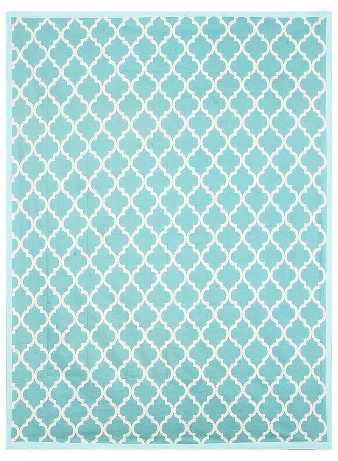 Texstylers 100% Cotton Square Tablecloth - Soft, Durable, Washable Table Cover for Center Table, Kitchen, Parties & Events - 40x40 Inches - Elegant Geometric Design (Light Blue) - Image 2