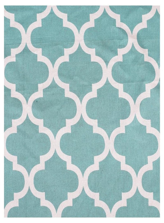 Texstylers 100% Cotton Square Tablecloth - Soft, Durable, Washable Table Cover for Center Table, Kitchen, Parties & Events - 40x40 Inches - Elegant Geometric Design (Light Blue) - Image 4