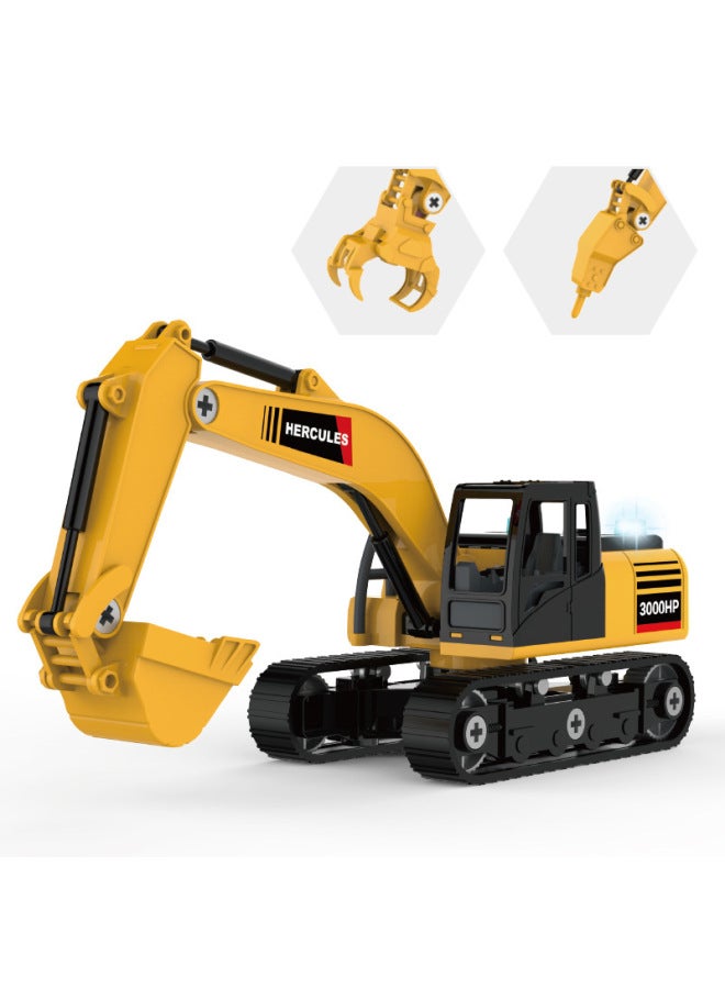 Children's Large Disassembly And Assembly Project Fire Truck Toy DIY Disassembly And Assembly Sanitation Truck Ladder Car Boys And Girls Puzzle-Color:【Electric Drill Version】 Dismantling Chain Excavator - Image 1