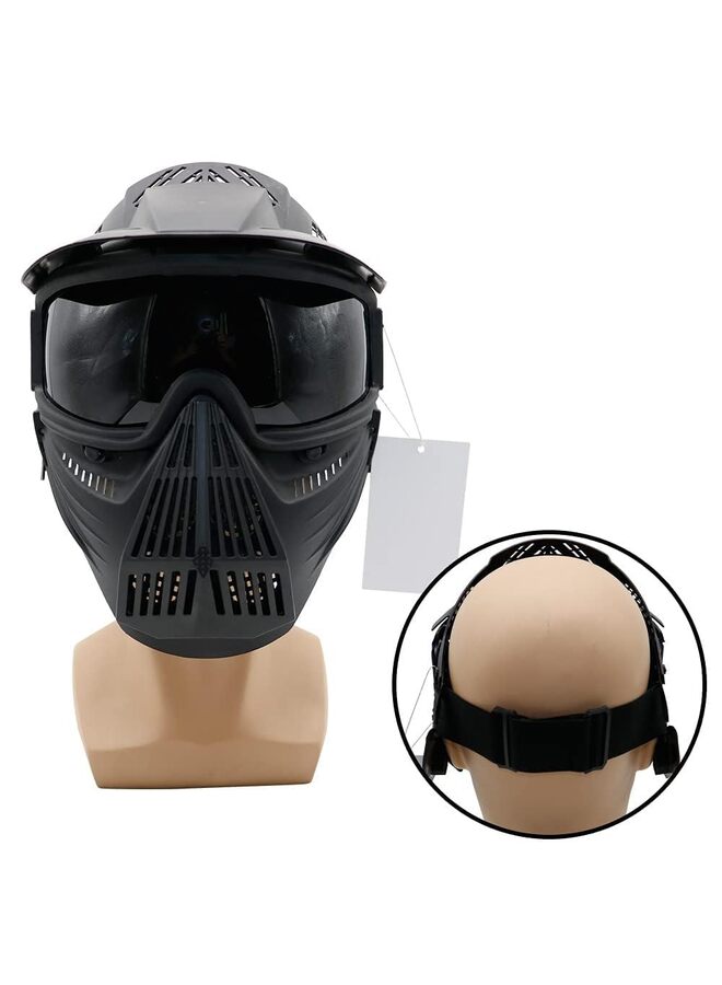 Generic Paintball Mask, Airsoft Mask Tactical Masks Full Face Gear with Goggles Impact Resistant for Hunting CS Survival Games Halloween Cosplay and Outdoor Activities (BLACK) - Image 5