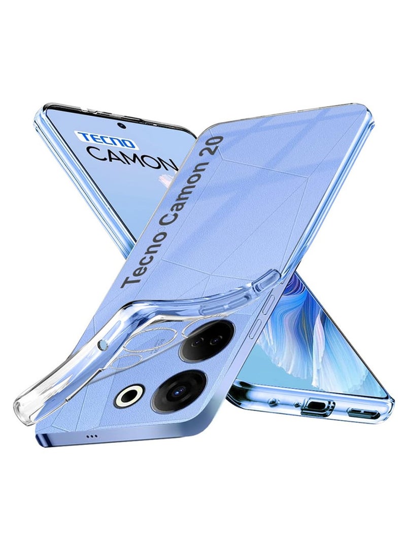 Techie غطاء شفاف مضاد للصدمات بتقنية TPU ل Tecno Camon 20 4G / Camon 20 Pro 4G، رقيق جداً ومضاد لبصمات الأصابع - Image 1