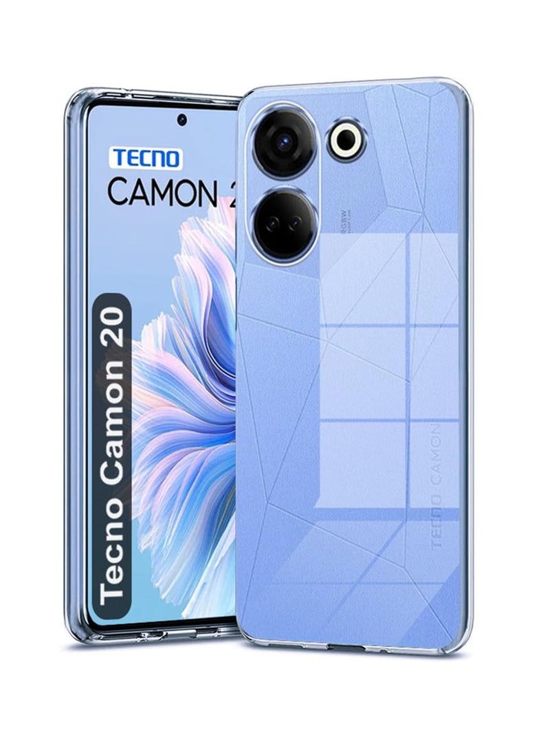 Techie غطاء شفاف مضاد للصدمات بتقنية TPU ل Tecno Camon 20 4G / Camon 20 Pro 4G، رقيق جداً ومضاد لبصمات الأصابع - Image 2