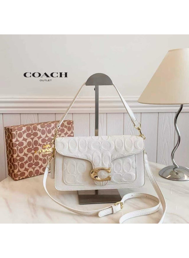 coachoutlet White Embossed Signature C Flap Shoulder Bag Camera bag - Image 1