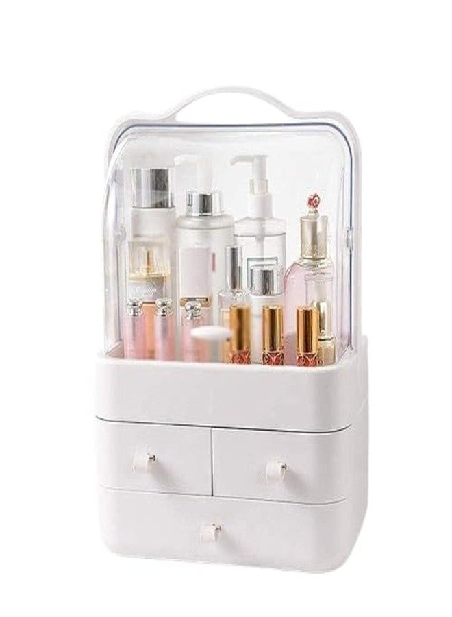 PIXELERA Luxury Multi-Function Cosmetic Storage Box Large-Capacity Dust-Proof with Lid Fully Open Makeup Box Desktop Dressing Table Skin Care Lipstick Rack [ 1PCS ] - Image 2