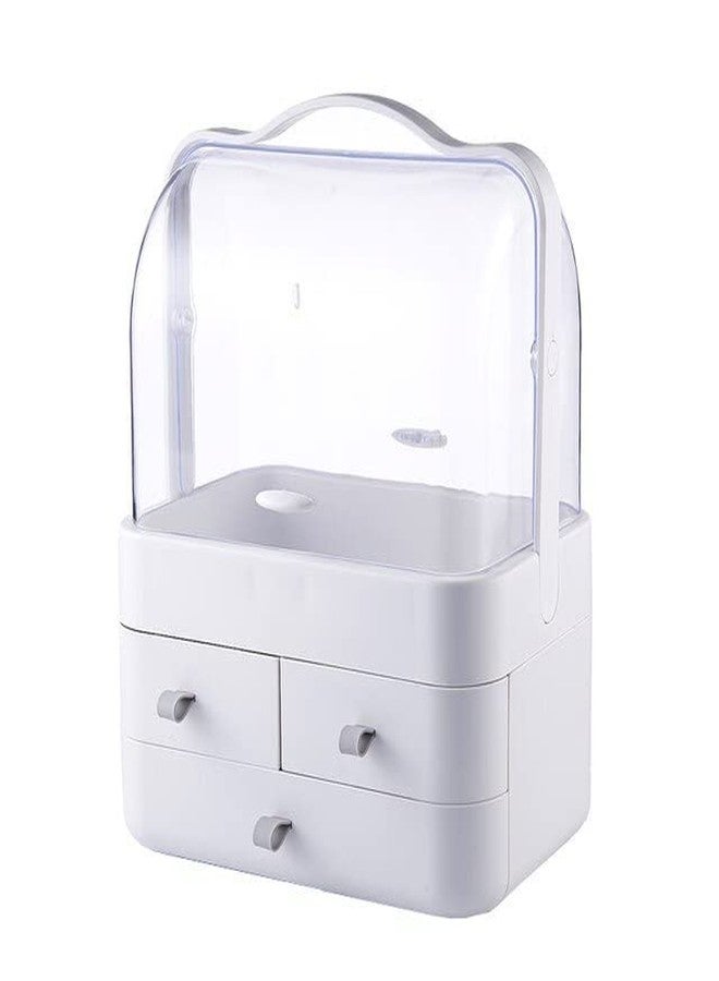 PIXELERA Luxury Multi-Function Cosmetic Storage Box Large-Capacity Dust-Proof with Lid Fully Open Makeup Box Desktop Dressing Table Skin Care Lipstick Rack [ 1PCS ] - Image 1