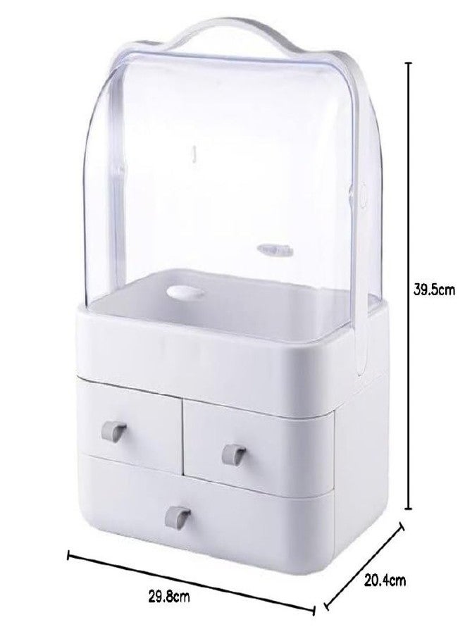 PIXELERA Luxury Multi-Function Cosmetic Storage Box Large-Capacity Dust-Proof with Lid Fully Open Makeup Box Desktop Dressing Table Skin Care Lipstick Rack [ 1PCS ] - Image 3