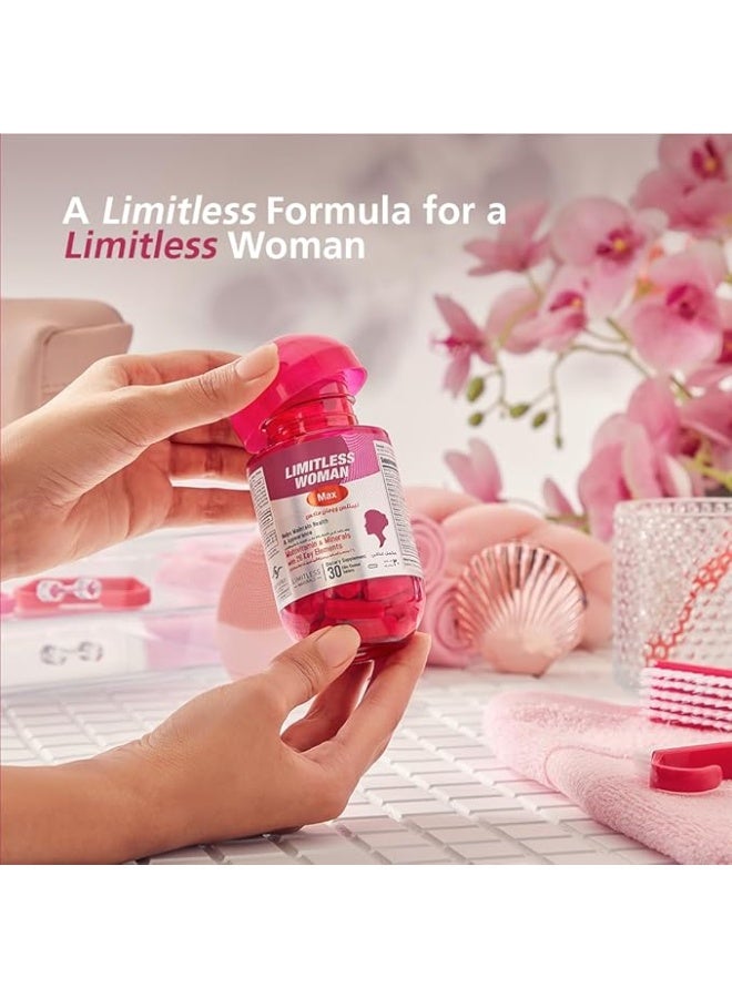 Limitless Woman Max – Women’s Multivitamins with 26 Essential Nutrients – Beauty, Energy & Immune Support – Includes Biotin, Iron & Vitamin C – 30 Tablets. - Image 2