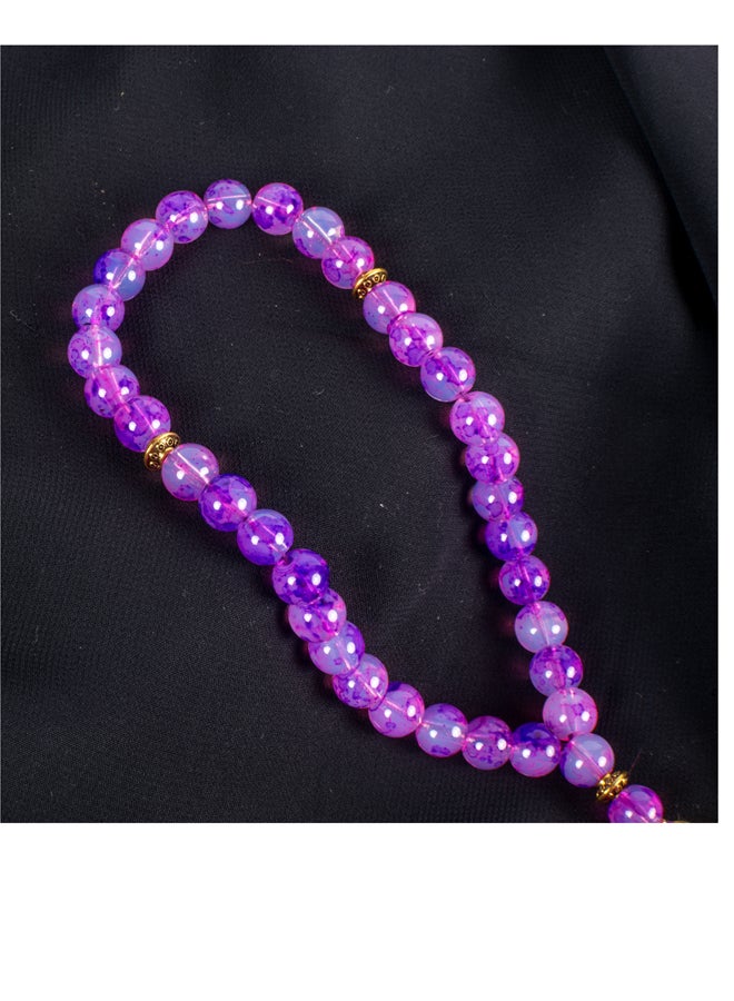 ذا بلاك بيرل اكسسوريز سبحة من حجر المرمر  البنفسجي  من 33 حبة - Image 4