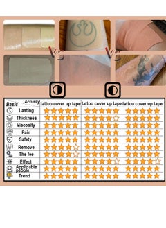 VEZE Trendy Tape Available in 3 Color Options Tattoo Cover Up, Tape, Cover Up Sticker Pads Patches Sheets, Scar Concealing Tape, Waterproof, Lasts 3-7 days Medium Brown 4Pcs  - Image 4