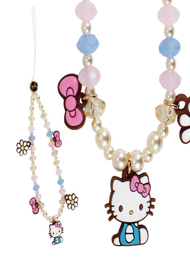 Sonix سونيكس × سانريو سحر الهاتف المزخرف | سوار مزخرف، حزام هاتف عالمي، وحبل هاتف محمول قابل للفصل مع تعليقات سيليكون | bows الوردية هالو كيتي - Image 1