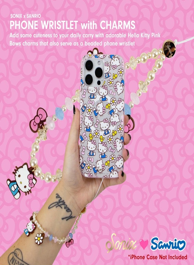 Sonix سونيكس × سانريو سحر الهاتف المزخرف | سوار مزخرف، حزام هاتف عالمي، وحبل هاتف محمول قابل للفصل مع تعليقات سيليكون | bows الوردية هالو كيتي - Image 5