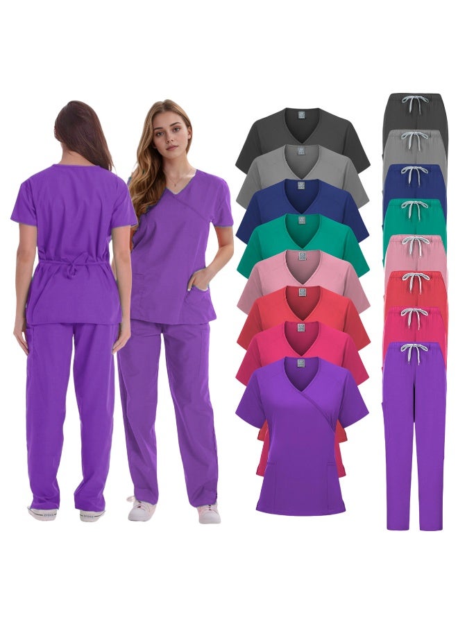 Loquat Womens Medical Scrubs Set Medical Uniform Set Pink - Image 3