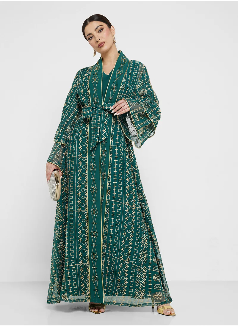 Khizana Embroidered Abaya With Inner