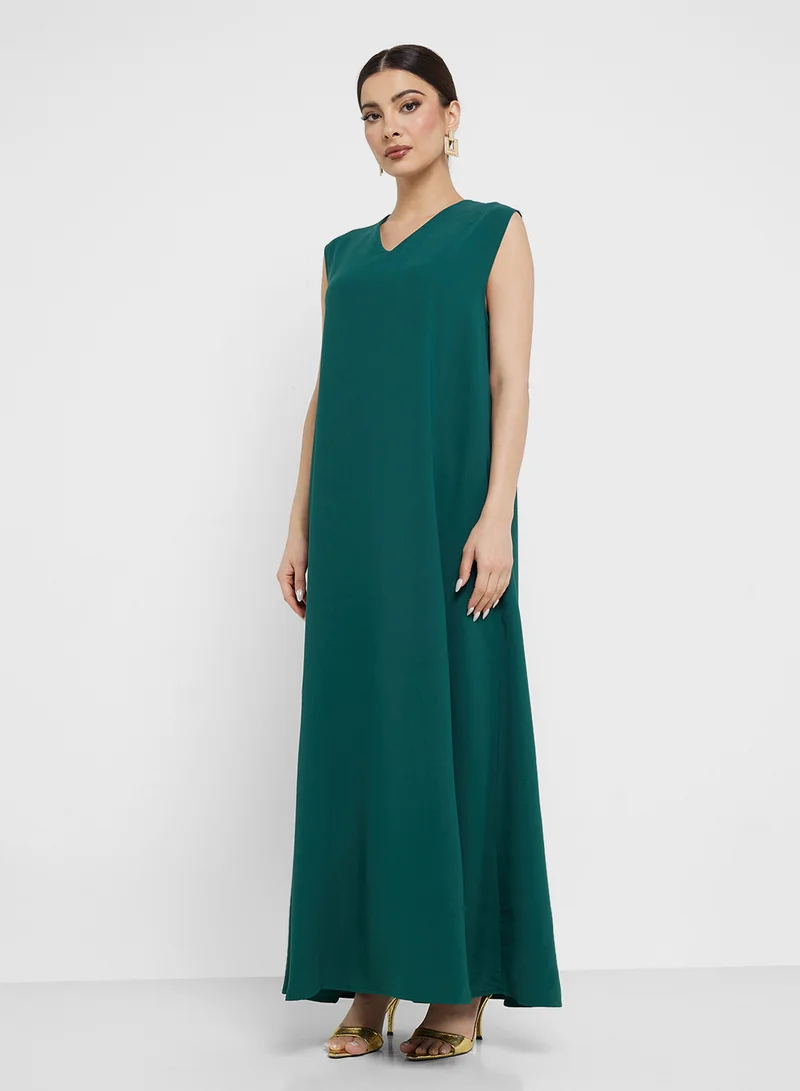 Khizana Embroidered Abaya With Inner