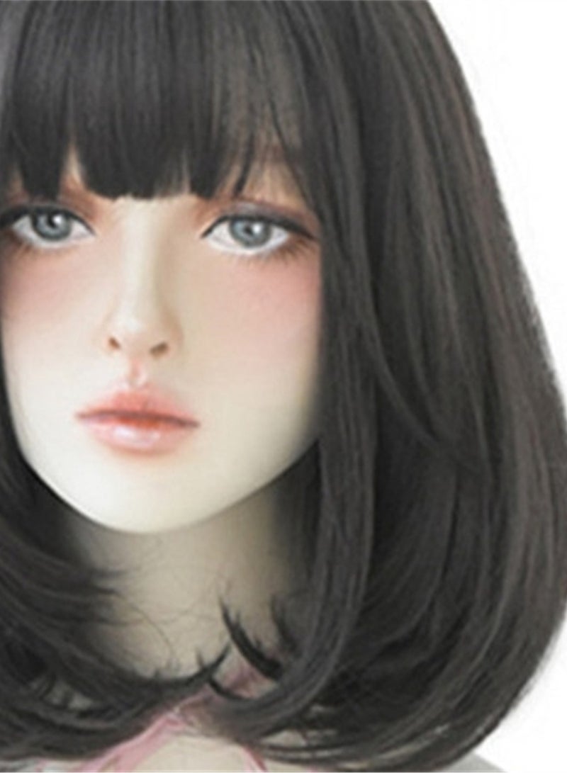 Air bangs high temperature silk slightly curled wig cosplay wig costumes dress up wig - Image 3
