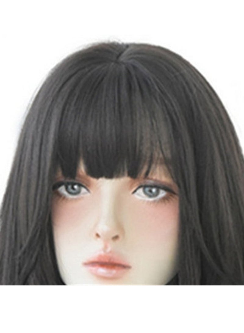 Air bangs high temperature silk slightly curled wig cosplay wig costumes dress up wig - Image 4