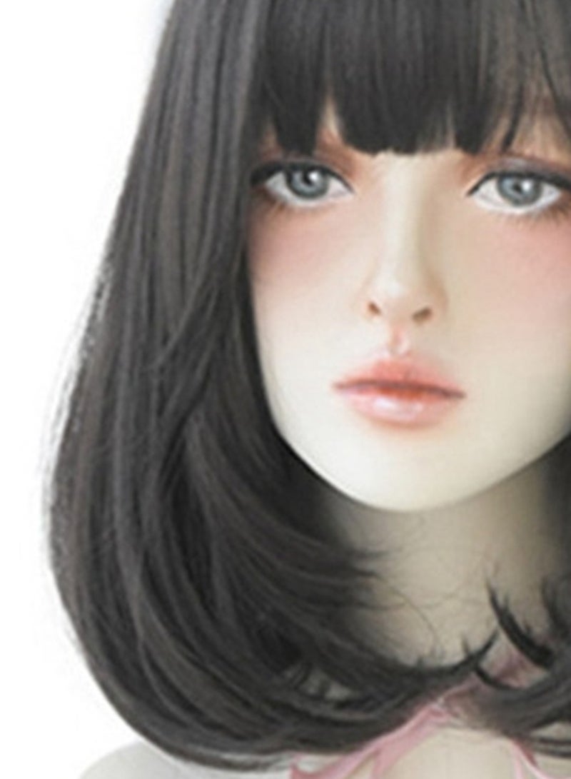 Air bangs high temperature silk slightly curled wig cosplay wig costumes dress up wig - Image 2