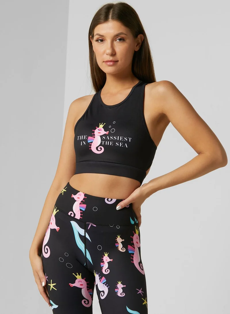 Flexi-Lexi Fitness Sassy Seahorse Cropped Bra