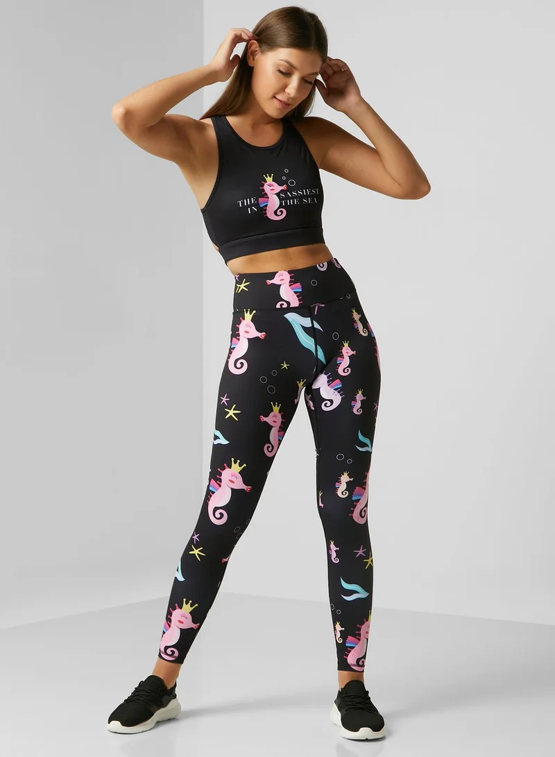 Flexi-Lexi Fitness Sassy Seahorse Cropped Bra
