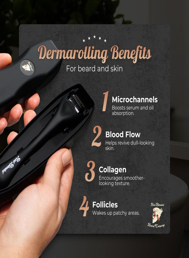 Red-Blooded Beard Derma Roller Scalp Hair Care – Microneedle dermaroller for Beard & Facial Hair, Rodillo para Minoxidil, Supports Thicker-Looking Beard, Patchy Beard Filler for Men - Image 4
