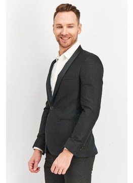 THE KOOPLES Men Regular Fit Solid Formal Blazer, Black  - Image 2