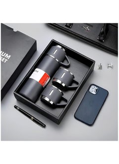 Arabest Thermos Bottle with 2 Extra Cups, 500ml Vacuum Flask Set, Stainless Steel, Leak proof, Travel Bottles for Hot and Cold drinks (Gray)  - Image 2