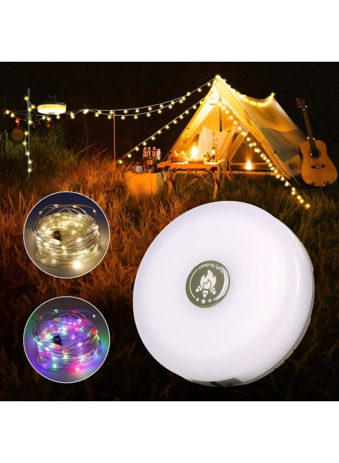 CMGTYYD Camping String Lights, 10M Outdoor String Lights with 8 Lighting Modes, Quick Storage, Camping Lanterns for Power Outages, Type-C Fast Charging, Portable 2 in 1 Camping Lights for Camping [Energy Class G] - Image 2