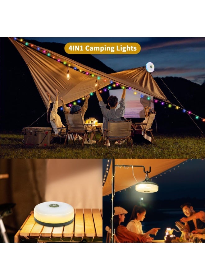 CMGTYYD Camping String Lights, 10M Outdoor String Lights with 8 Lighting Modes, Quick Storage, Camping Lanterns for Power Outages, Type-C Fast Charging, Portable 2 in 1 Camping Lights for Camping [Energy Class G] - Image 3