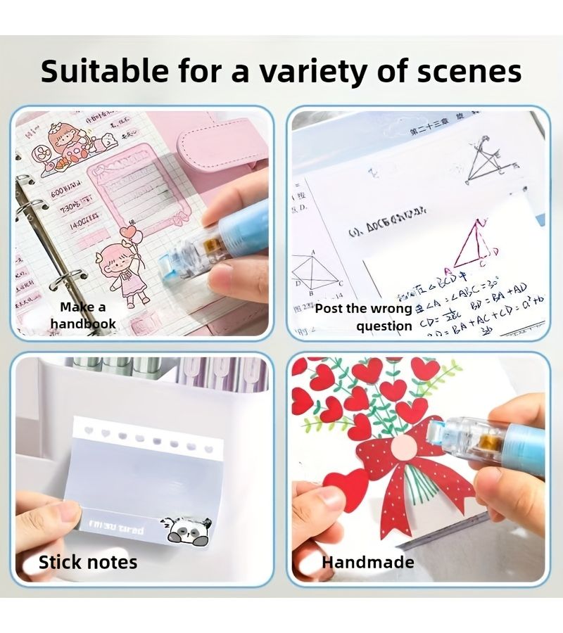 Purple 360 Degree Rotatable Dual Sided Tape Set for DIY Crafts Albums Stationery School Office Use - Image 5