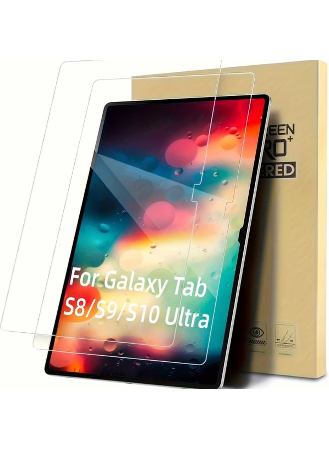 Galaxy Tab S10 Ultra 14 6 Inch 2 Pack Tempered Glass Screen Protector 9H Hardness Anti Fingerprint - Image 1