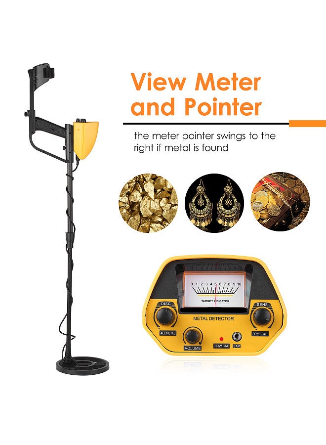 Underground Metal Detector High Precision Metal Finder Jewelry Treasure Hunter Gold Digger Metal Detecting Tools with All Metal & Disc Mode Waterproof 8-Inch Coil for Adults and Kids