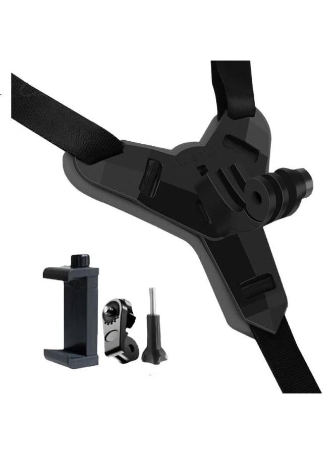 Earlymen Dji Action 5 Pro/Insta360 Ace Pro 2/Go 3S/Gopro 13 And Other Helmet Mounts, Motorcycle Helmet Chin Mount, Phone Dash Cam, Black - Image 3