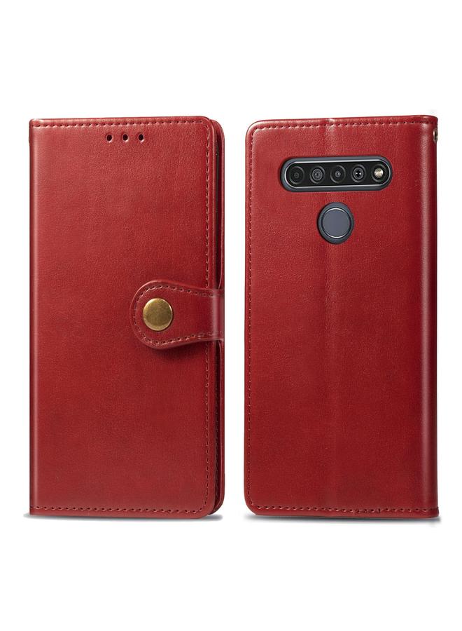 S-TOP Case For LG K61 Retro Solid Color Leather Buckle Phone Case with Lanyard & Photo Frame & Card Slot & Wallet & Stand Function - Image 1