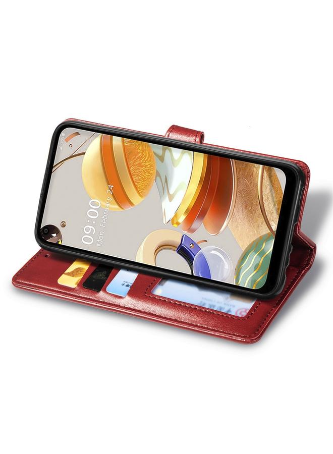 S-TOP Case For LG K61 Retro Solid Color Leather Buckle Phone Case with Lanyard & Photo Frame & Card Slot & Wallet & Stand Function - Image 3