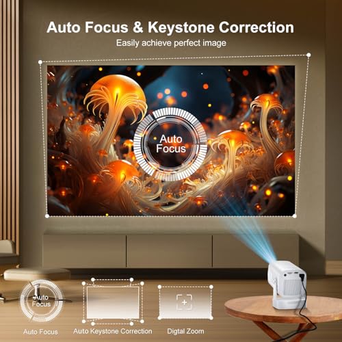 Salange [ Auto Focus & Keystone / 1080P Native ] Mini Projector with Wifi and Bluetooth 5.4, Portable Projector for Outdoor Movies/Bedroom, Built in Apps, Smart Proyector 4K Support (2026 Upgrade, White) - Image 5