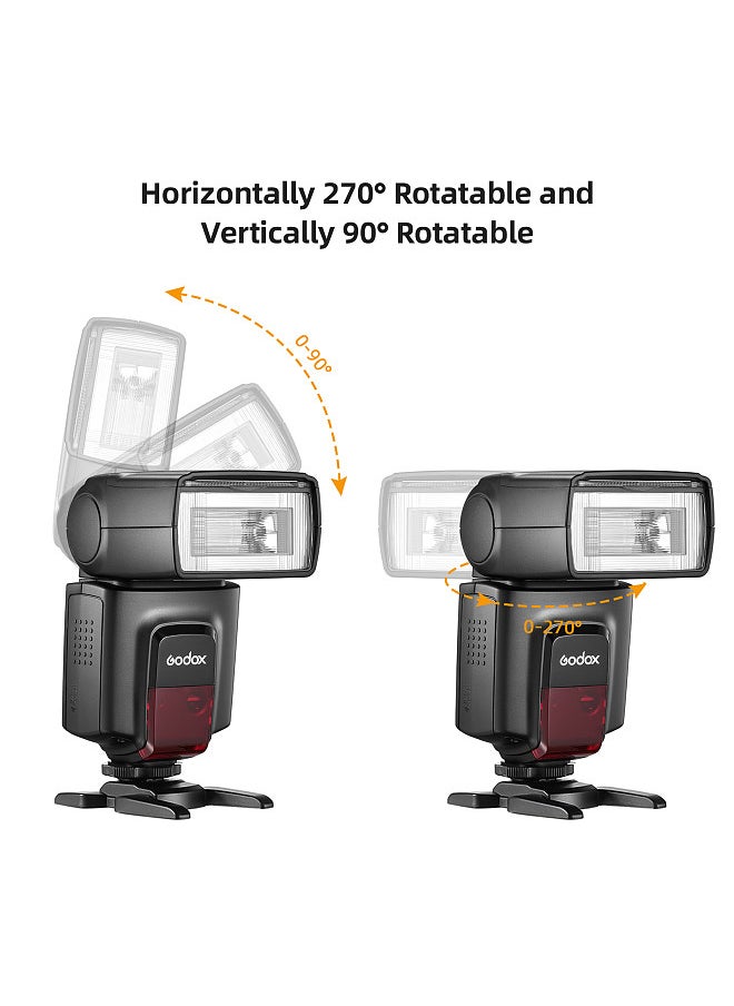 Godox - TT560II Universal On-Camera Flash Electronic Speedlite GN38 Standard Hot Shoe 2.4G Wireless Trigger with M/S1/S2 Mode with Trigger Transmitter & Mini Stand Flash Speedlite - Image 1