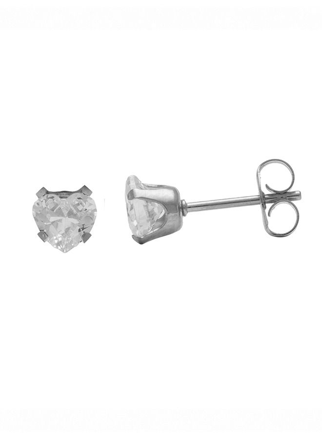 Studex 5*5MM Cubic Zirconia Heart Shape Allergy-Free Stainless Steel Ear Studs - Image 3