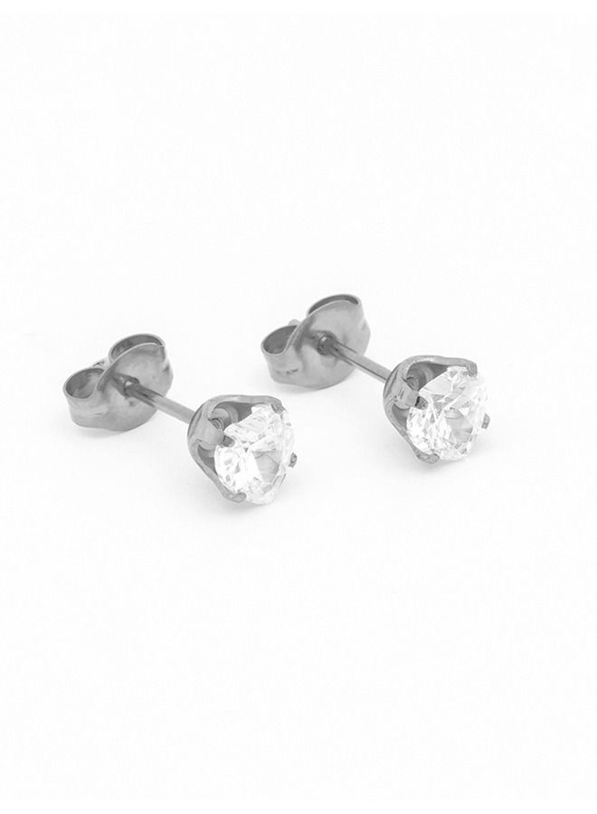 Studex 5*5MM Cubic Zirconia Heart Shape Allergy-Free Stainless Steel Ear Studs - Image 2