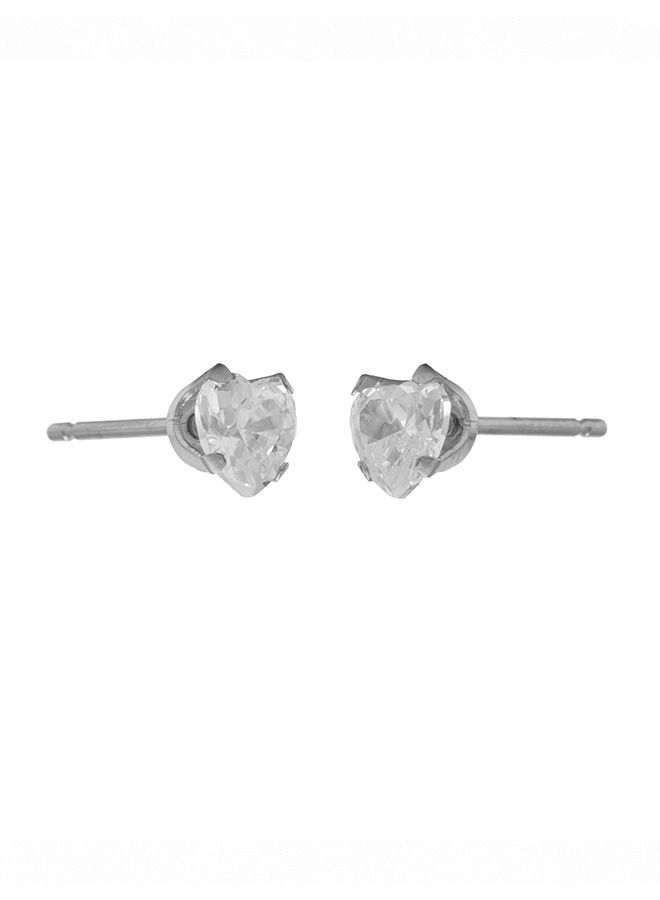 Studex 5*5MM Cubic Zirconia Heart Shape Allergy-Free Stainless Steel Ear Studs - Image 4