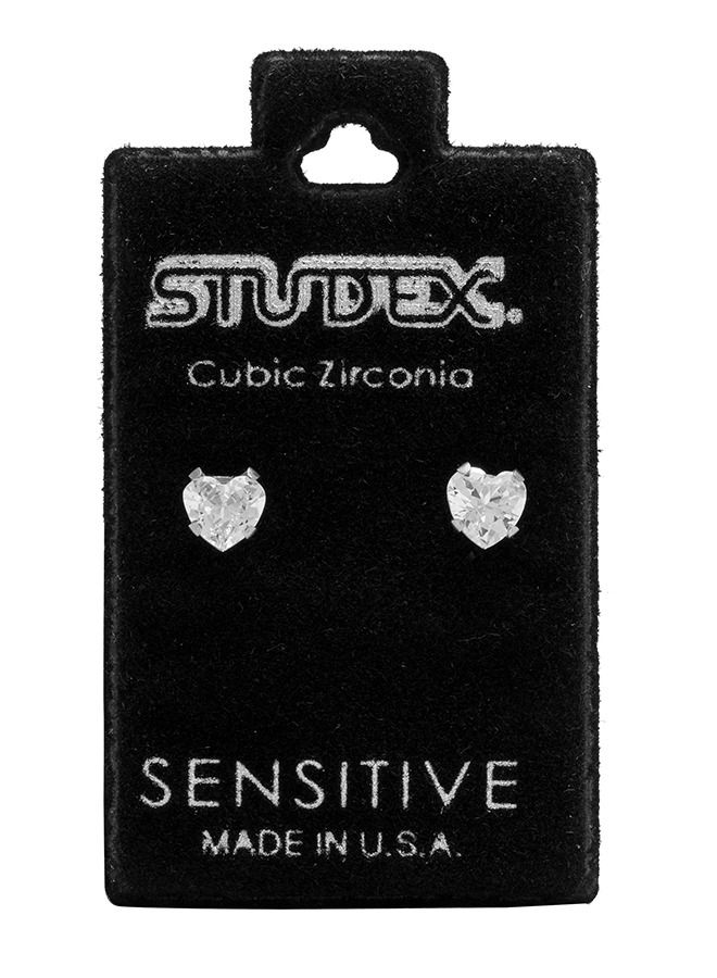Studex 5*5MM Cubic Zirconia Heart Shape Allergy-Free Stainless Steel Ear Studs - Image 5