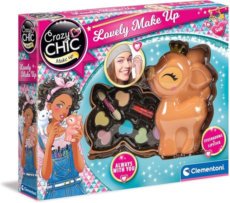 Clementoni 18631 Crazy Chic Lovely Fawn Make up Set for Children, Ages 6 Years Plus