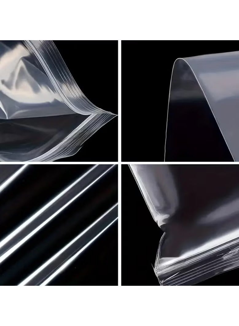 QIBANG Clear 100 Piece Plastic Zipper Bags for Storage and Packaging Suitable for Jewelry, Office Supplies, Beads, Art and Crafts, Kitchen, Fruits, Nuts, Candy, and Everyday Use - Image 3