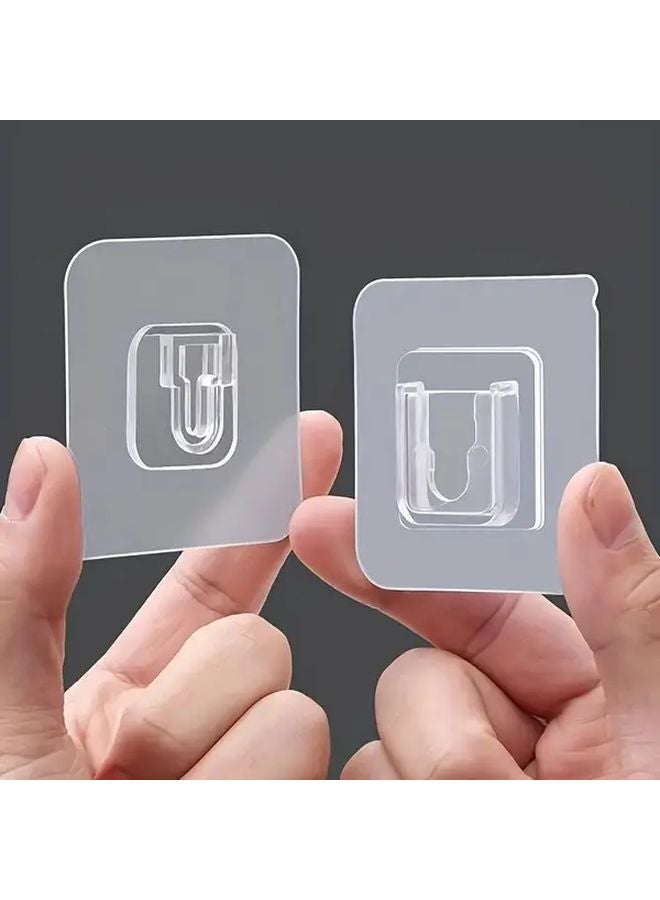 20pcs 10 Pairs Strong Adhesive Hooks No Trace No Drill Waterproof Wall Hanging Storage For Bathroom Kitchen - Image 2