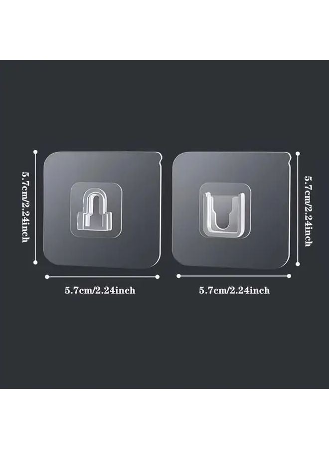 20pcs 10 Pairs Strong Adhesive Hooks No Trace No Drill Waterproof Wall Hanging Storage For Bathroom Kitchen - Image 4