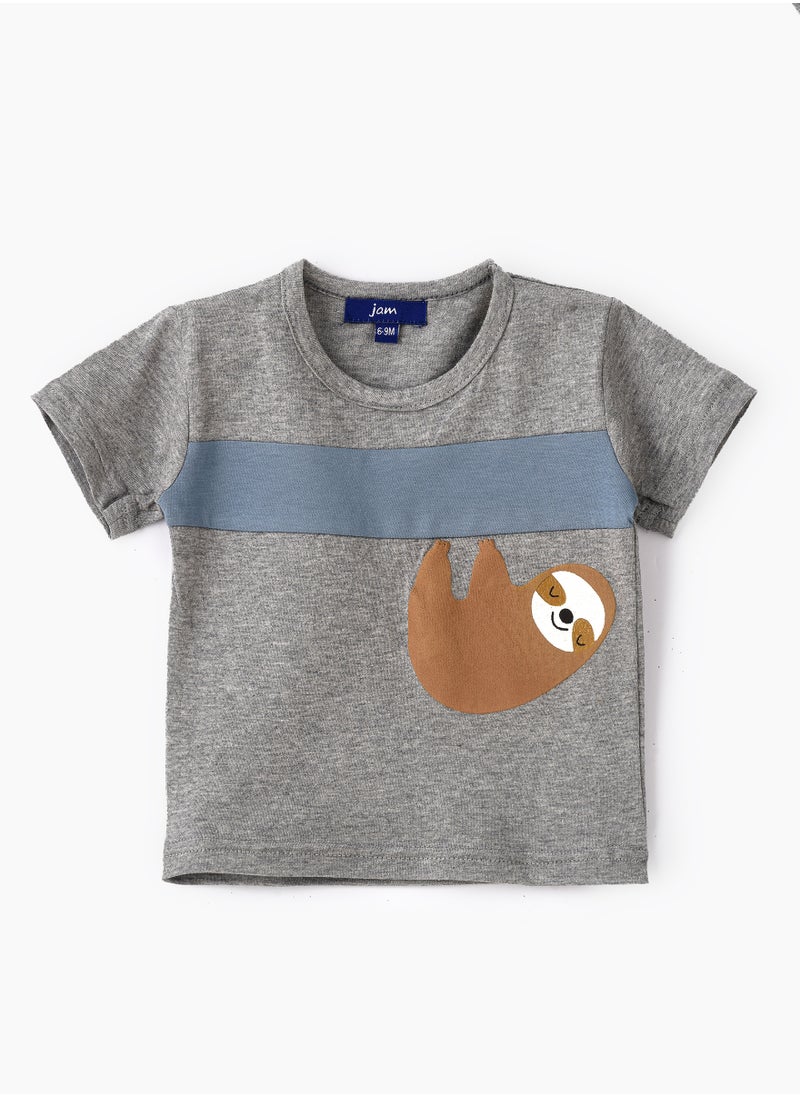 JAM Baby Boys Knit Cotton Graphic T-Shirt  - Image 1