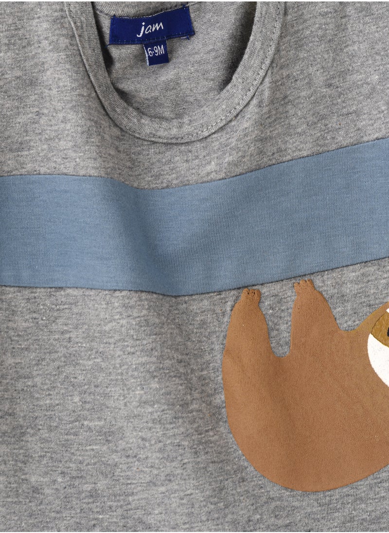 JAM Baby Boys Knit Cotton Graphic T-Shirt  - Image 3