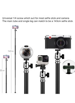 Momax Professional Camera Tripod Mount Stand Compact Aluminium, 56 Inch 1.87lbs Portable Lightweight Aluminium Alloy Camera Stand with Ball Head Phone Grip and carry bag for DV Canon Nikon Sony DSLR Cameras  - Image 2