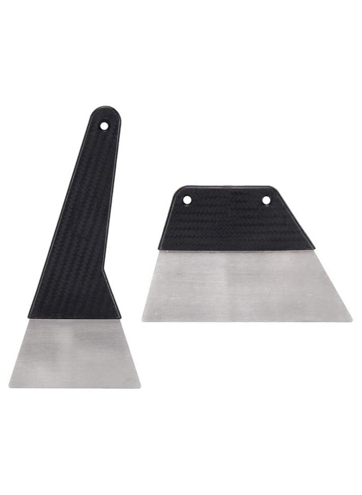 2 Piece Metal Blade Car Window Film Scraper Tool, Car Film Stainless Steel Scraper, Window Film Removal Tool, Stainless Steel Squeegee Vinyl Car Squeegee For Car Film, Vinyl Wrapping, and More.