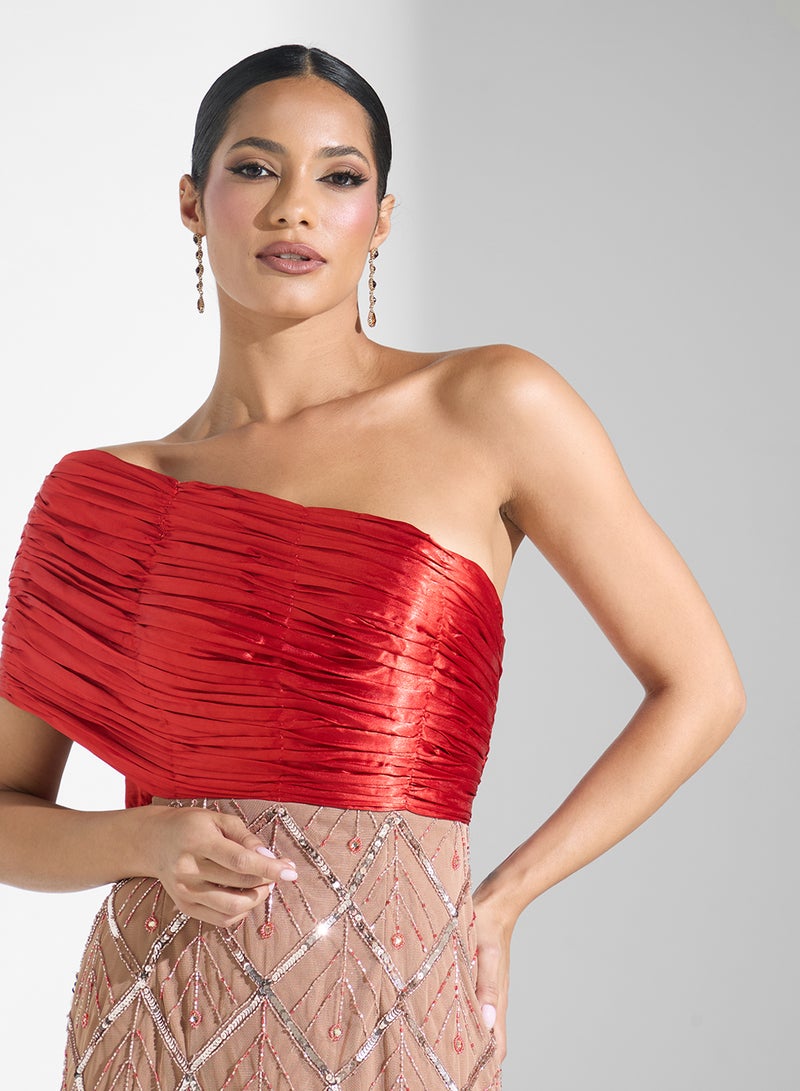 Namshi x One-Shoulder Gown Dress - Image 3