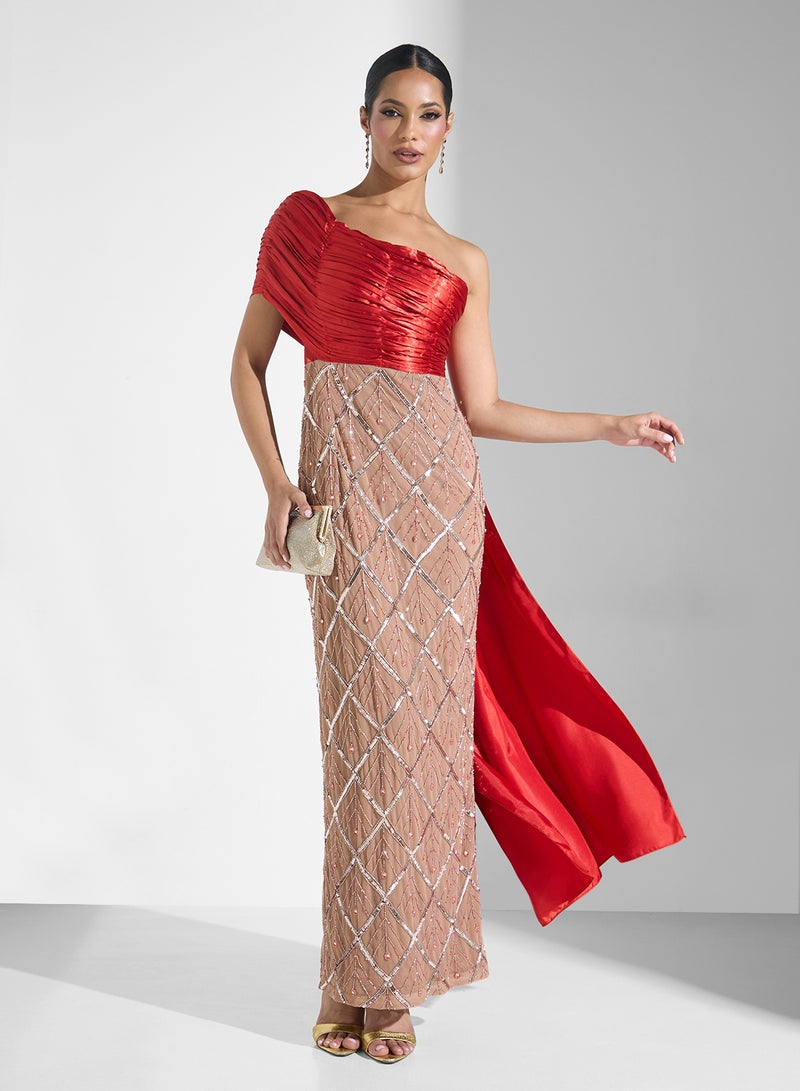 Namshi x One-Shoulder Gown Dress - Image 5
